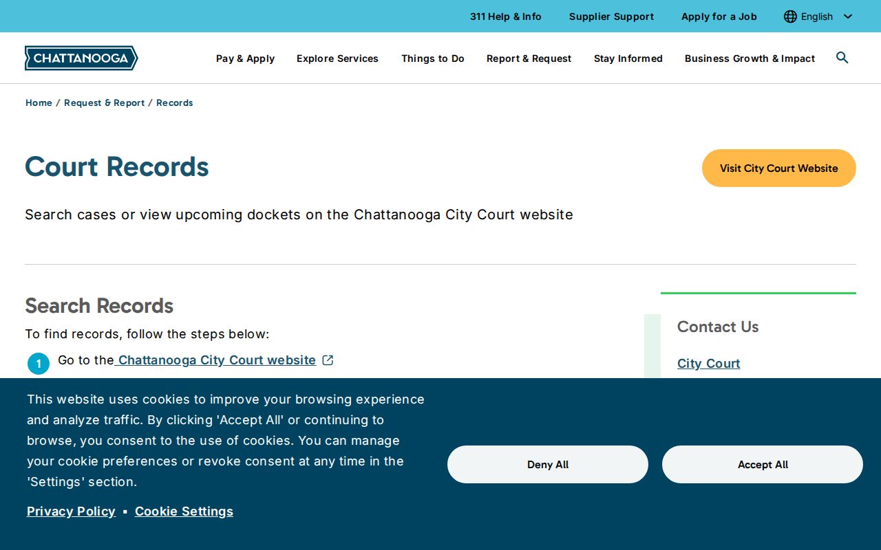 Chattanooga court records search fields