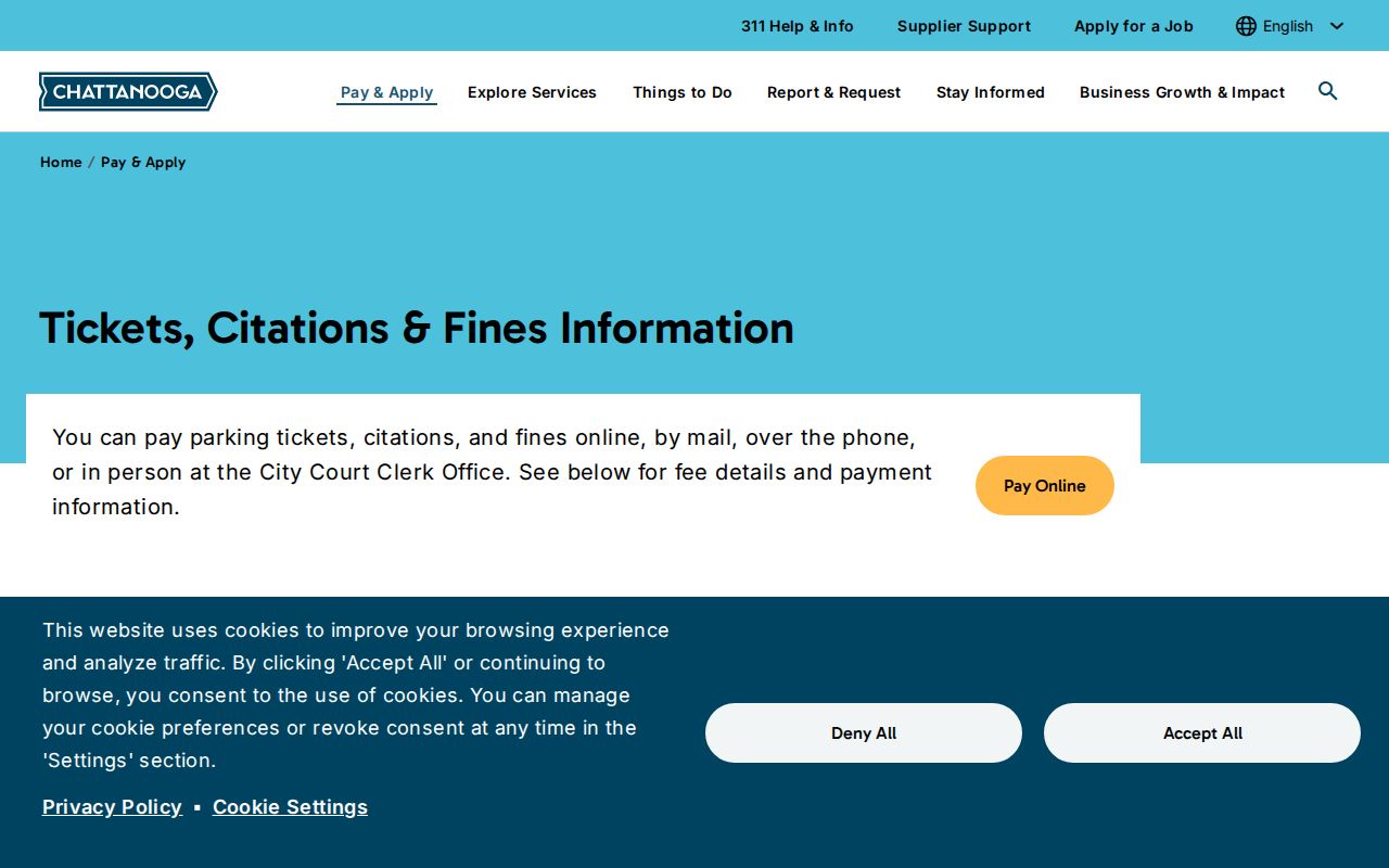 Chattanooga traffic court records payment information