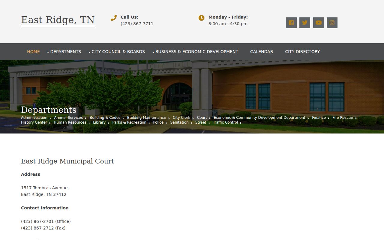 East Ridge municipal court records page