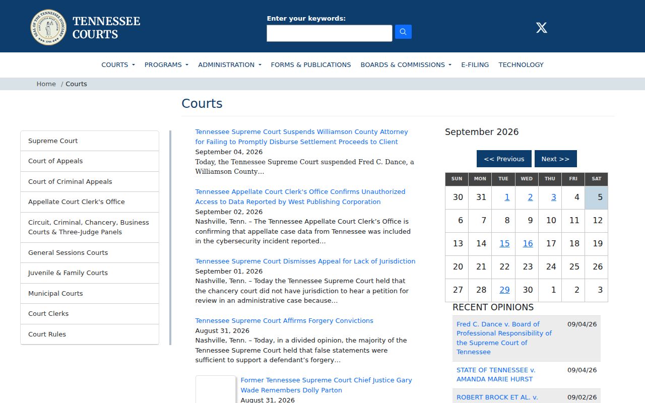 Hamilton County court docket Tennessee court system