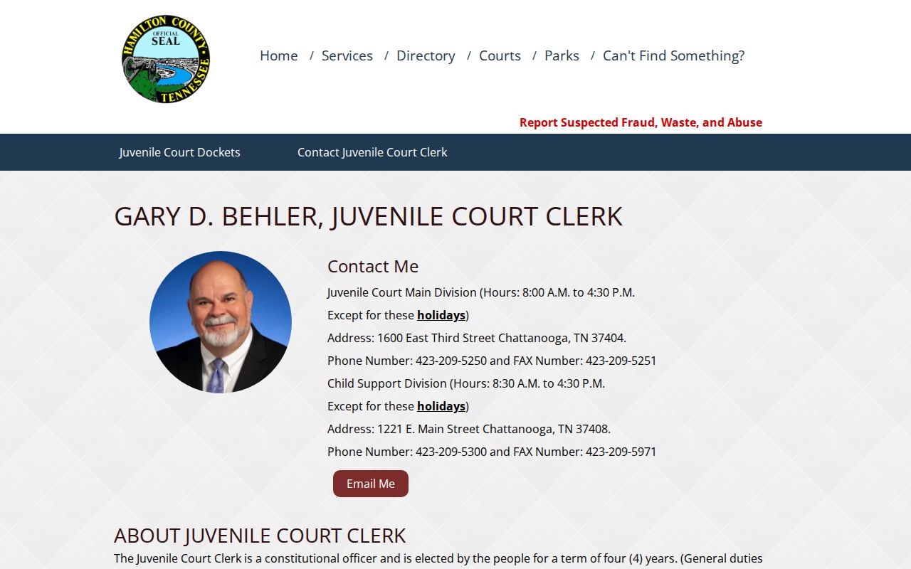Hamilton County traffic court records Juvenile Court Clerk